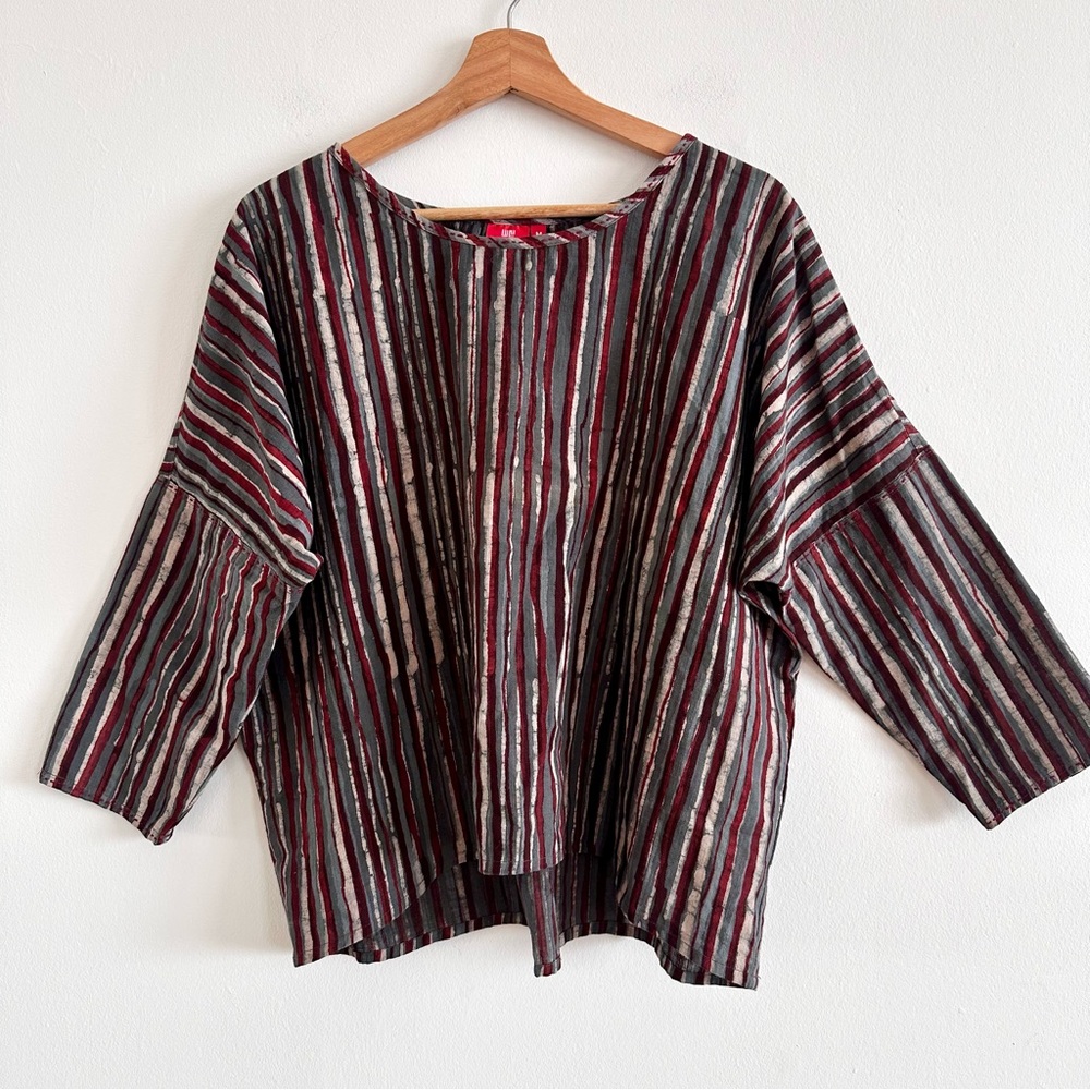 Yaza Lagenlook made in India cottton block print blouse medium